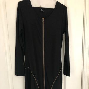 Zippered Black Dress